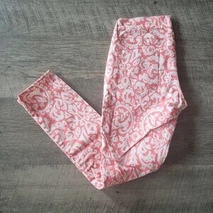 Old Navy Pink and Cream Paisley Skinny Jeans.